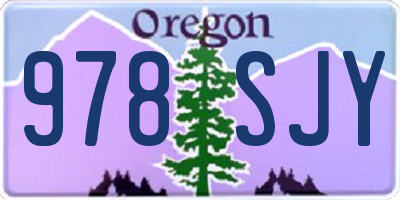 OR license plate 978SJY