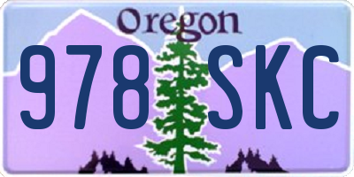 OR license plate 978SKC