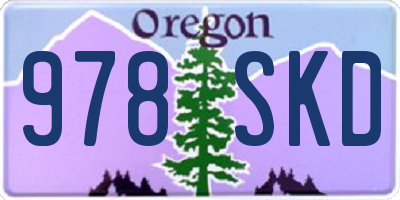 OR license plate 978SKD