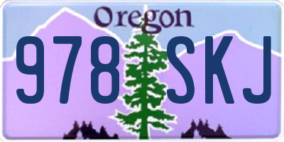 OR license plate 978SKJ