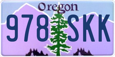 OR license plate 978SKK