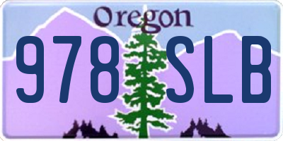 OR license plate 978SLB
