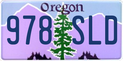 OR license plate 978SLD