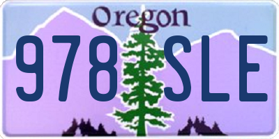 OR license plate 978SLE