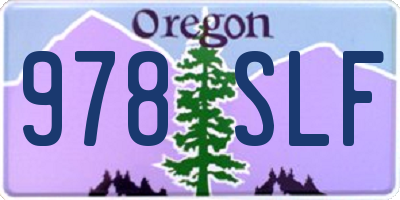 OR license plate 978SLF