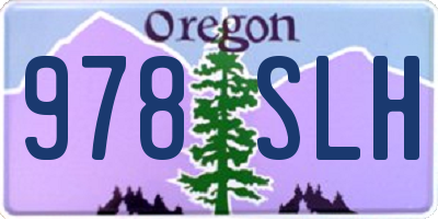 OR license plate 978SLH