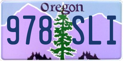 OR license plate 978SLI