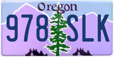 OR license plate 978SLK