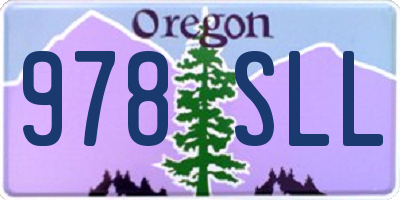 OR license plate 978SLL