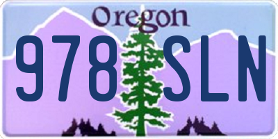 OR license plate 978SLN