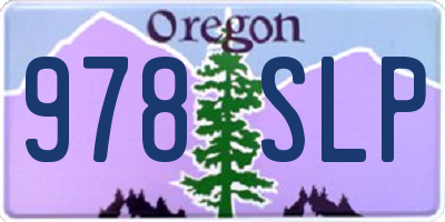 OR license plate 978SLP