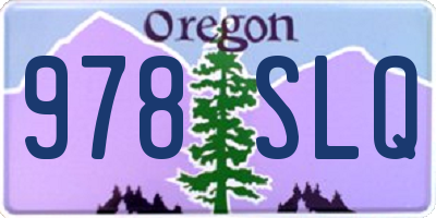 OR license plate 978SLQ