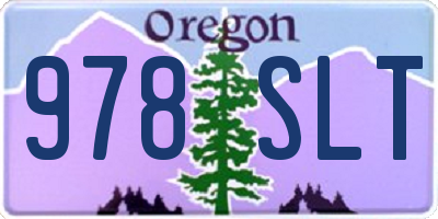 OR license plate 978SLT