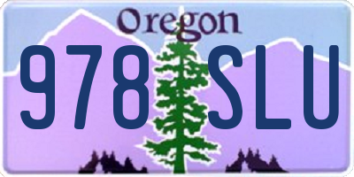 OR license plate 978SLU