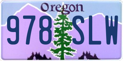 OR license plate 978SLW