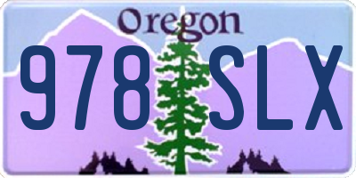 OR license plate 978SLX