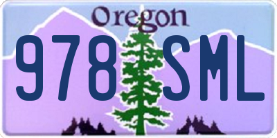 OR license plate 978SML