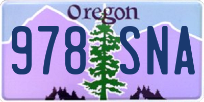 OR license plate 978SNA
