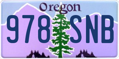 OR license plate 978SNB