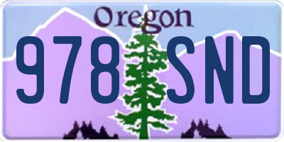 OR license plate 978SND