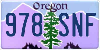 OR license plate 978SNF