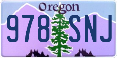 OR license plate 978SNJ