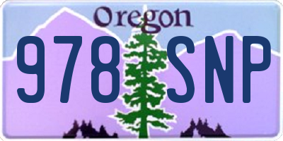 OR license plate 978SNP