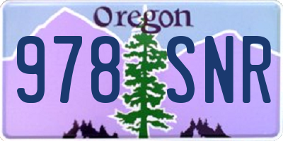 OR license plate 978SNR