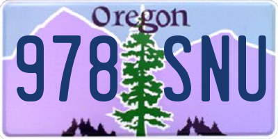 OR license plate 978SNU