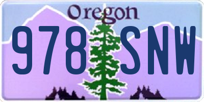 OR license plate 978SNW