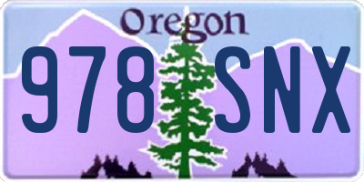 OR license plate 978SNX