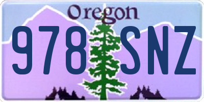 OR license plate 978SNZ