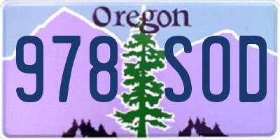 OR license plate 978SOD
