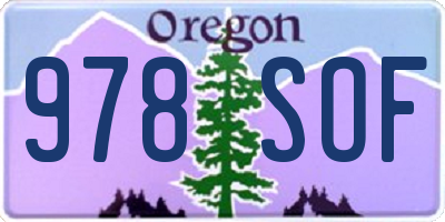 OR license plate 978SOF