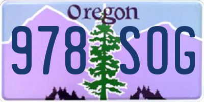 OR license plate 978SOG