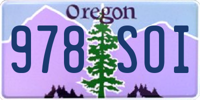 OR license plate 978SOI