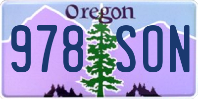 OR license plate 978SON