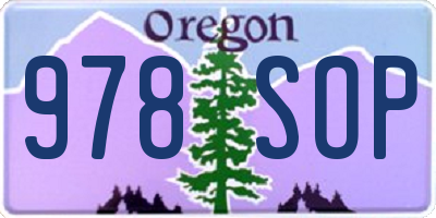OR license plate 978SOP