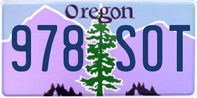 OR license plate 978SOT