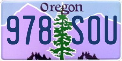 OR license plate 978SOU