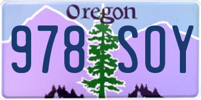 OR license plate 978SOY