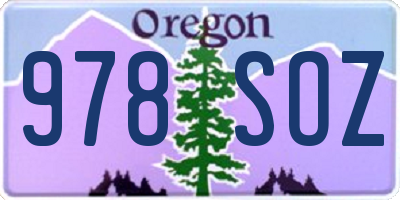 OR license plate 978SOZ