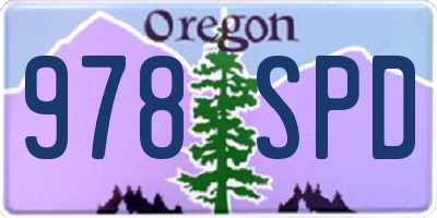 OR license plate 978SPD