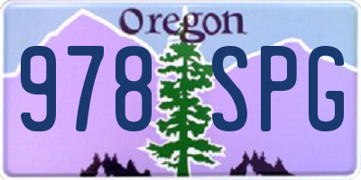OR license plate 978SPG