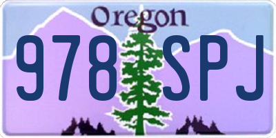 OR license plate 978SPJ