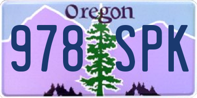 OR license plate 978SPK