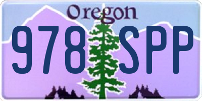 OR license plate 978SPP