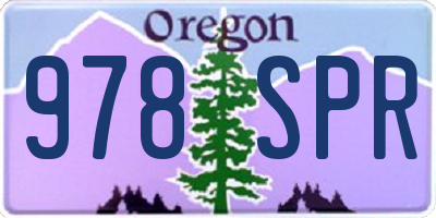 OR license plate 978SPR