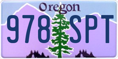 OR license plate 978SPT