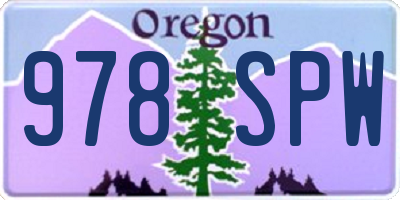 OR license plate 978SPW